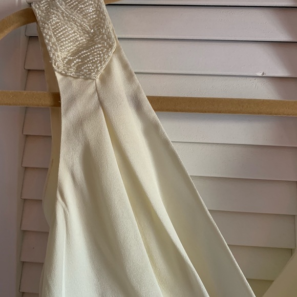 Esley cream colored dress with beaded straps - Picture 3 of 5